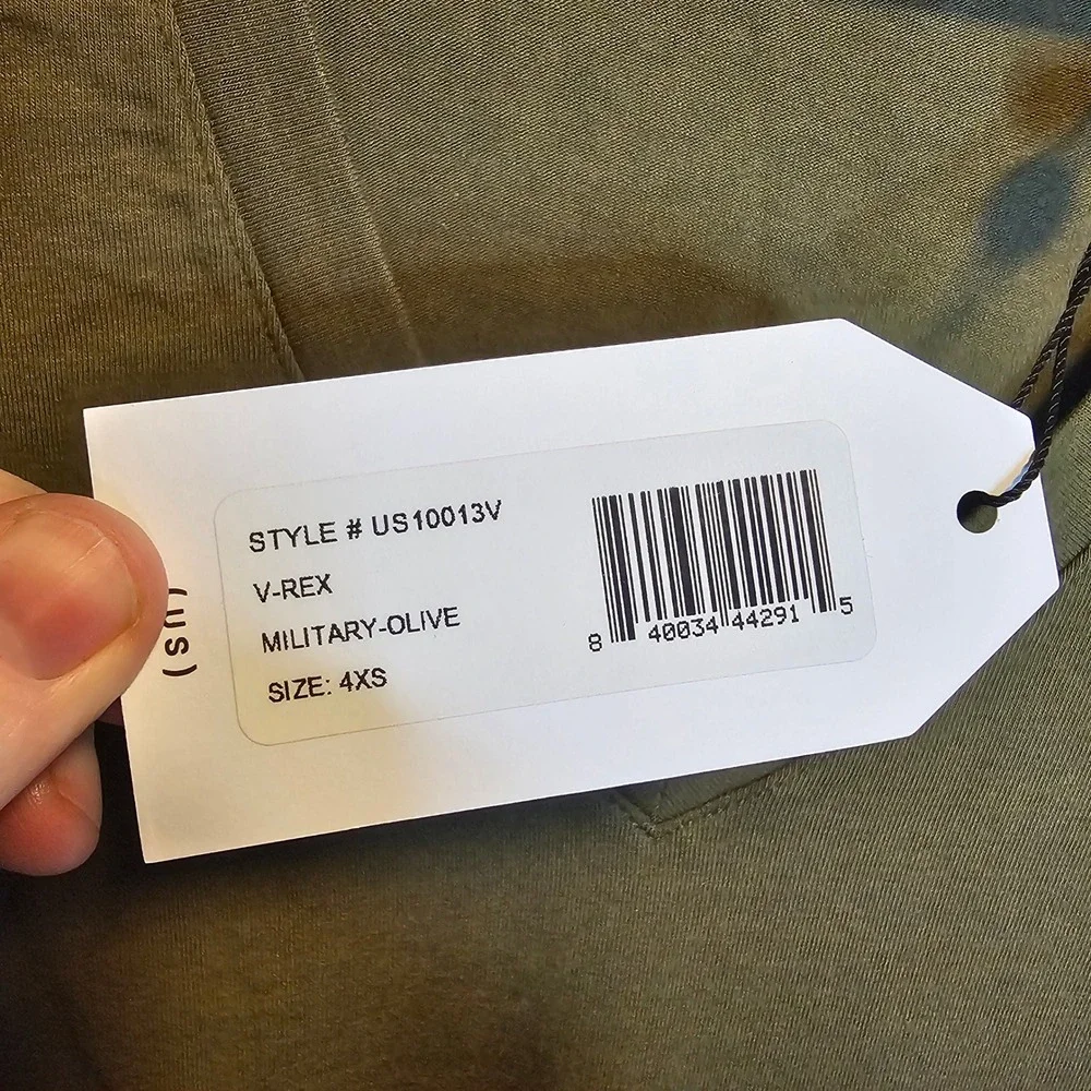 Universal Standard V-Rex Tee Military Olive Green Plus Size 4XS=XS Short Sleeve - Picture 3 of 6